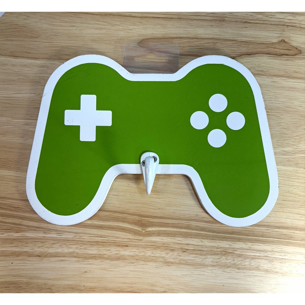 Hobby Lobby Video Game Controller Wall Hook Green White MDF Sign 671352 Lg